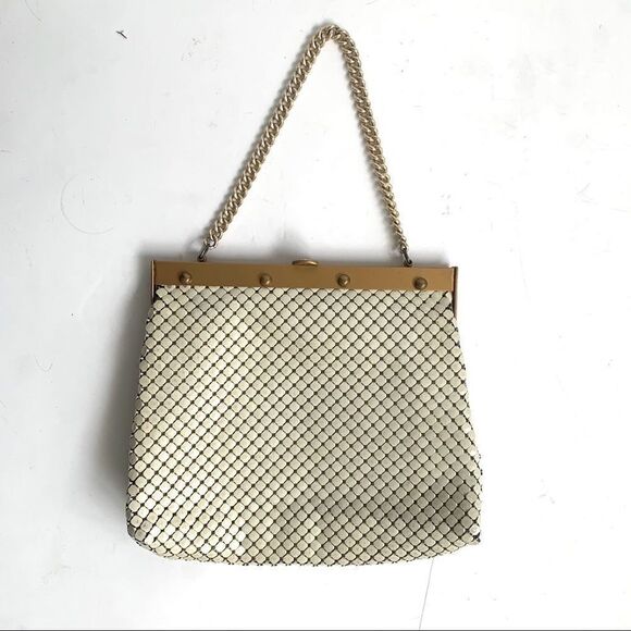 VINTAGE WHITING & DAVIS LARGE METAL MESH BAG - Picture 2 of 8